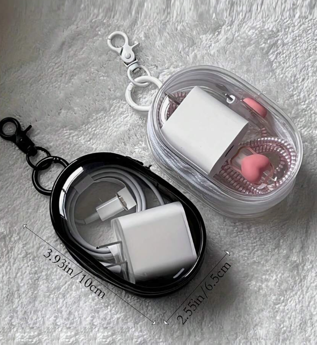 Transparent Data Cable Storage Bag