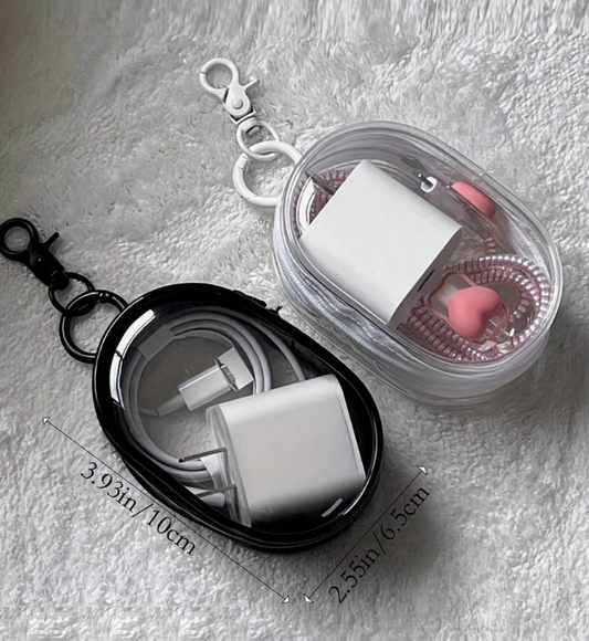 Transparent Data Cable Storage Bag
