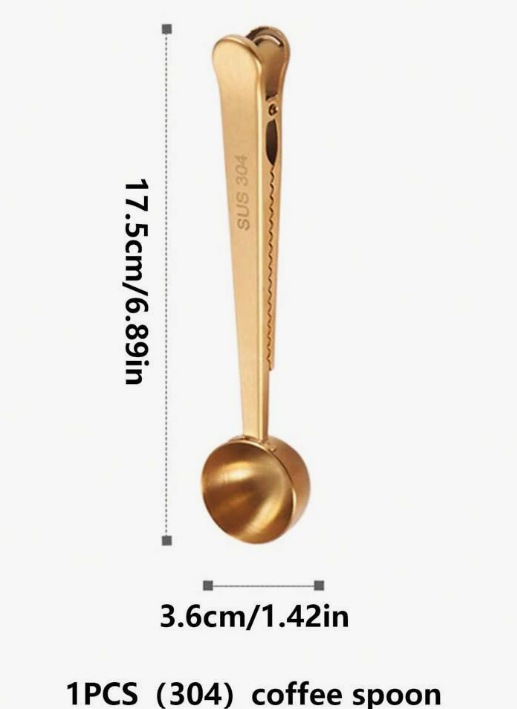Stainless Steel Coffee Spoon Clip With Sealing Clip